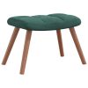 Cadeira de baloiço com banco veludo verde-escuro - Image 6