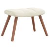Cadeira de baloiçar com banco veludo branco nata - Image 6