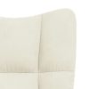 Cadeira de baloiçar com banco veludo branco nata - Image 8