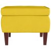 Banco com pernas de madeira veludo amarelo - Image 2