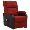 Poltrona elevatória de massagens tecido vermelho tinto - Image 2