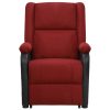 Poltrona elevatória de massagens tecido vermelho tinto - Image 3