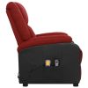 Poltrona elevatória de massagens tecido vermelho tinto - Image 4