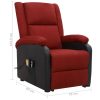 Poltrona elevatória de massagens tecido vermelho tinto - Image 9
