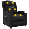 Poltrona de massagens elétrica couro artificial preto - Image 7