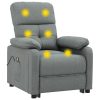 Poltrona de massagens elétrica tecido cinza-escuro - Image 6