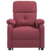 Poltrona de massagens elétrica reclinável tecido vermelho tinto - Image 3