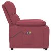 Poltrona de massagens elétrica reclinável tecido vermelho tinto - Image 4