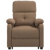 Poltrona de massagens elétrica reclinável tecido castanho - Image 3