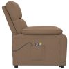 Poltrona de massagens elétrica reclinável tecido castanho - Image 4
