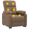 Poltrona de massagens elétrica reclinável tecido castanho - Image 6
