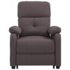 Poltrona de massagens elétrica tecido castanho-escuro - Image 3