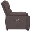 Poltrona de massagens elétrica tecido castanho-escuro - Image 4