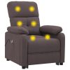 Poltrona de massagens elétrica tecido castanho-escuro - Image 6