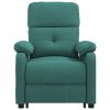 Poltrona de massagens elétrica tecido verde-escuro - Image 3