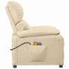 Poltrona elevatória de massagens elétrica tecido creme - Image 4