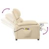 Poltrona elevatória de massagens elétrica tecido creme - Image 7