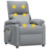 Poltrona de massagens elétrica tecido cinzento-claro - Image 6