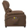 Poltrona de massagens elétrica reclinável tecido castanho - Image 4