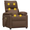 Poltrona de massagens elétrica reclinável tecido castanho - Image 6