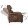 Poltrona de massagens elétrica reclinável tecido castanho - Image 7