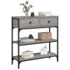Mesa consola 72,5x25x75 cm derivados de madeira cinzento sonoma - Image 2