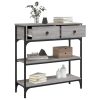 Mesa consola 72,5x25x75 cm derivados de madeira cinzento sonoma - Image 3