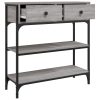Mesa consola 72,5x25x75 cm derivados de madeira cinzento sonoma - Image 4