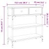 Mesa consola 72,5x25x75 cm derivados de madeira cinzento sonoma - Image 10