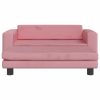 Sofá infantil com apoio de pés 100x50x30 cm veludo rosa - Image 2
