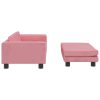 Sofá infantil com apoio de pés 100x50x30 cm veludo rosa - Image 3