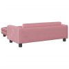 Sofá infantil com apoio de pés 100x50x30 cm veludo rosa - Image 4