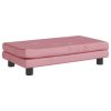 Sofá infantil com apoio de pés 100x50x30 cm veludo rosa - Image 5