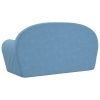 Sofá-cama infantil de 2 lugares pelúcia macia azul - Image 5