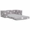 Sofá-cama infantil 2 lugares c/ estrelas pelúcia cinzento-claro - Image 3