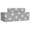 Sofá-cama infantil 2 lugares c/ estrelas pelúcia cinzento-claro - Image 5
