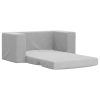 Sofá-cama infantil de 2 lugares pelúcia macia cinzento-claro - Image 3