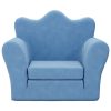 Sofá-cama infantil pelúcia macia azul - Image 2