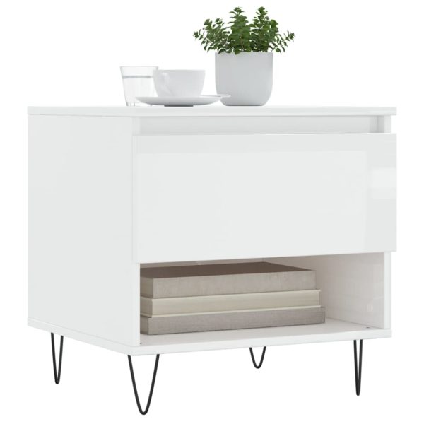 Mesa de centro 50x46x50cm derivados de madeira branco brilhante - Image 2