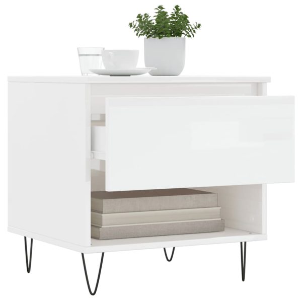 Mesa de centro 50x46x50cm derivados de madeira branco brilhante - Image 3