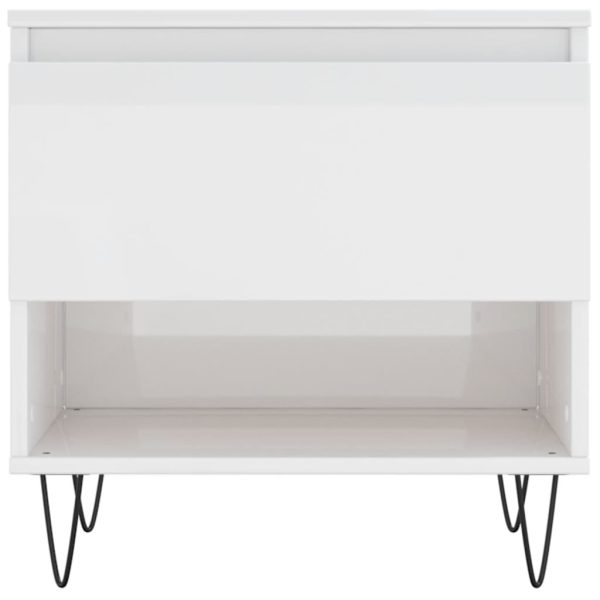 Mesa de centro 50x46x50cm derivados de madeira branco brilhante - Image 4