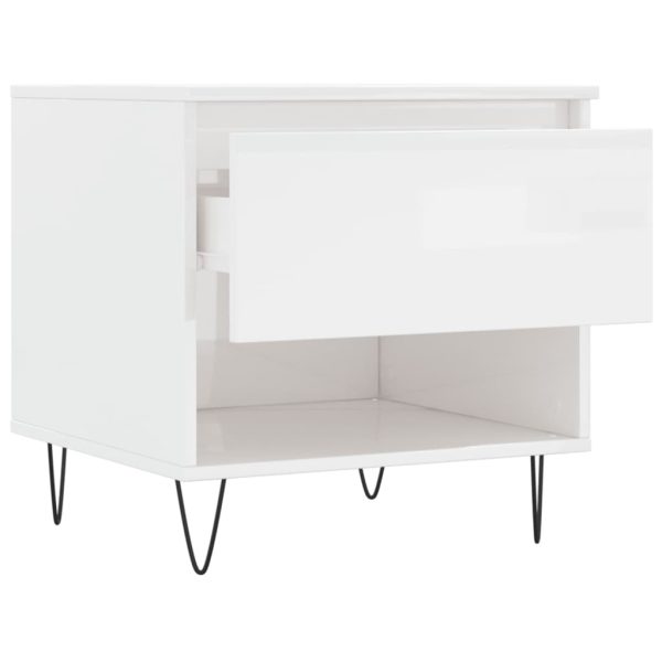 Mesa de centro 50x46x50cm derivados de madeira branco brilhante - Image 5