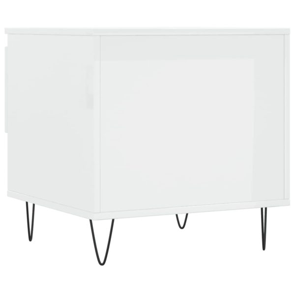 Mesa de centro 50x46x50cm derivados de madeira branco brilhante - Image 7