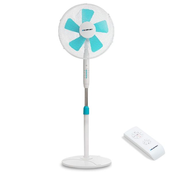 VENTILADOR BLAUPUNKT PIE BASE REDONDA 5 ASPAS 45W C/MANDO DISTANCIA+TEMPORIZADOR