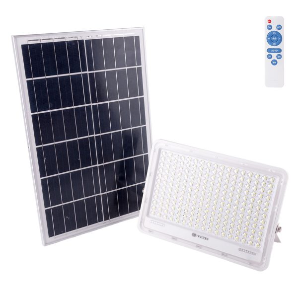 Projetor LED Solar  300W 6500K Painel: 6V/25W Battery: 3.2V/20000Mah Remote Control [Ho-Solarfl-300W-02]