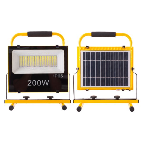 Refletor LED Solar 200W 6500K Painel: 6V/12W Bateria: 7.2V/18000MaH Controle Remoto [WR-KFL-E-200W]