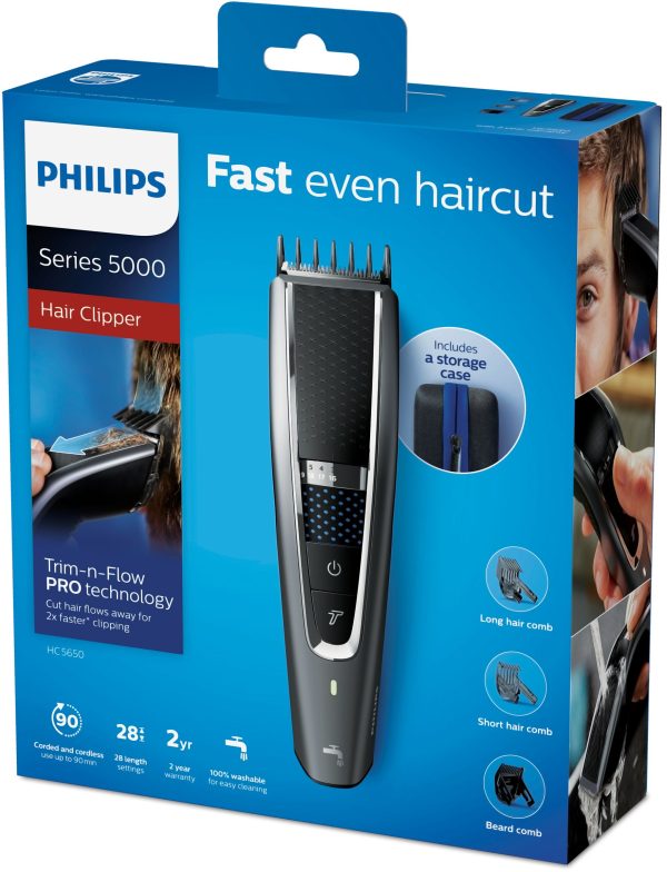 CORTAPELOS PHILIPS HC5650/15 90MIN AUT.TURBO, 3 PEINES, ESTUCHE - Image 4