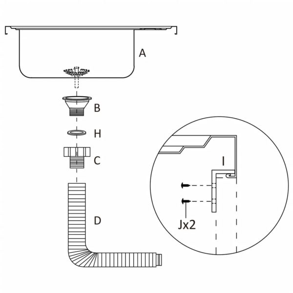 Lava-louça cozinha + escorredor aço inox prateado - Image 9