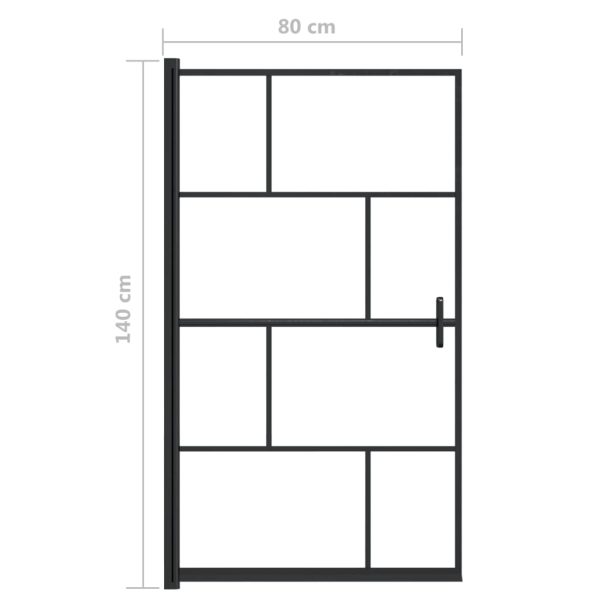 Divisória de chuveiro ESG 80x140 cm preto - Image 5