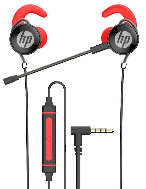 AURICULAR HP GAMING CON DOBLE MICROFONO ( EXTRAIBLE ) Y CONTROL DE VOLUMEN - ROJO